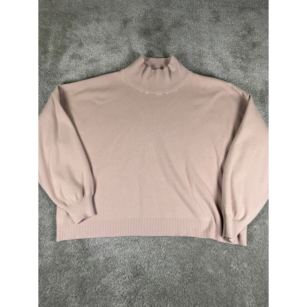 VICI Womens Mock Neck Sweater Blush Pink Relaxed Knit Size Medium
